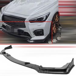 Infiniti Q50 2014-2017 Sport Carbon Fiber Front Bumper Lip Splitter Spoiler 3pcs