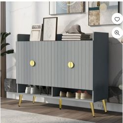 Modern Entryway storage, shoe cabinet with Doors, 11Tier Entryway Storage Cabinet Adjustable Shelves
