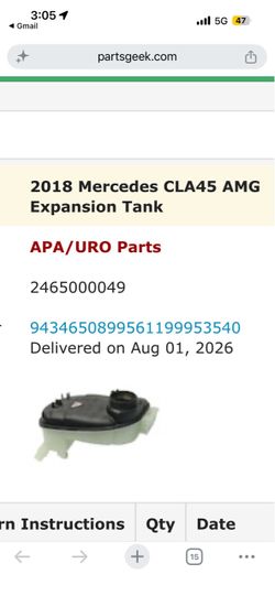 2018 Mercedes CLA45 AMG Expansion Tank