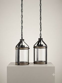 Pair of Kichler Barrington Mini Pendant Lights - Farmhouse Style