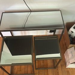3 Piece Mirrored Table Set