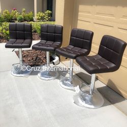 New 4 Brown Bar Stools 