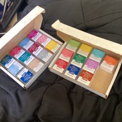 Set Of 22 Water Based Stamp Ink Pad Squares 