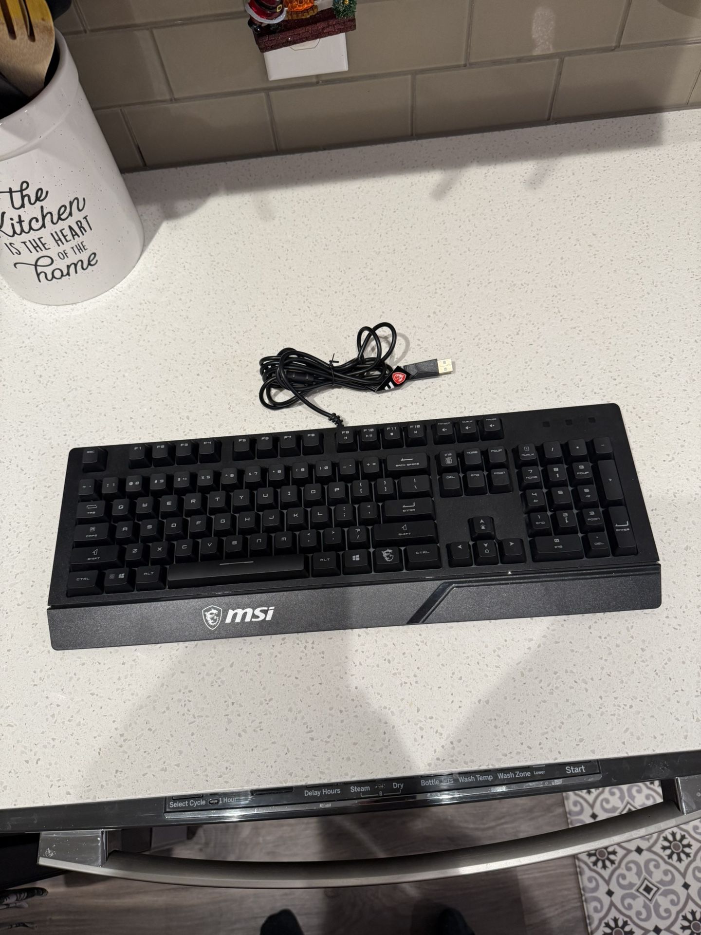 MSI Vigor GK30 RGB Gaming Keyboard, 6-Zone RGB Lighting, Water Repellent & Splash-Proof, Mechanical