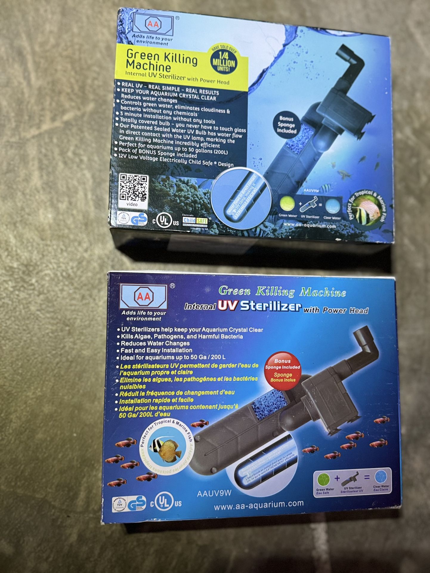 AA Aquarium Green killing Machine 9W Internal UV for Aquariums up to 50Ga