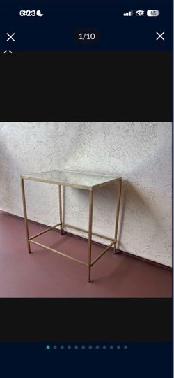 One Heavy Ethan Allen Zachary Ventian Antique Glass Top End Table French Regency