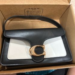 Coach black leather crossbody bag