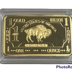 1oz .999 Gold Buffalo Bars