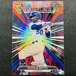 2022 Prizm Baseball Mookie Betts Silver Fearless Refractor Insert