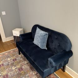 Velvet Blue Sofa Couch 