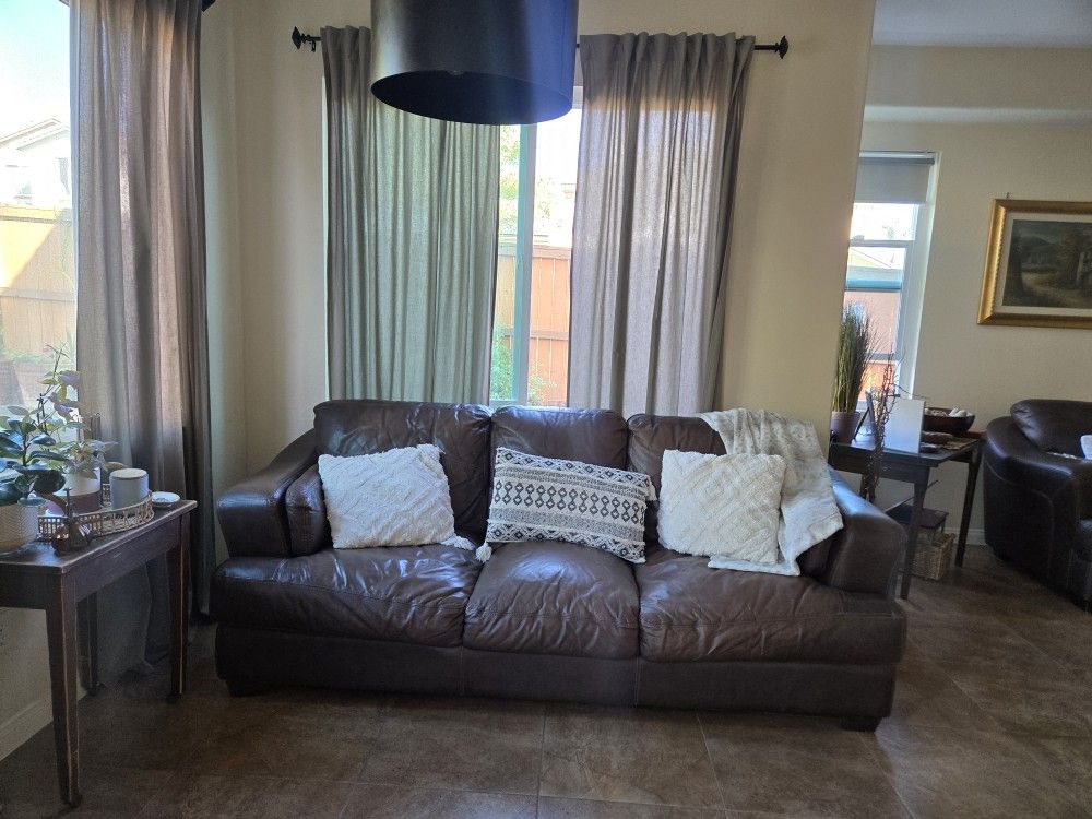 Couches, Italian Leather Set
