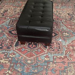 Leather Ottoman Coffee Table with Storage 