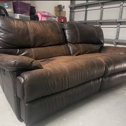 Electronic Leather Reclining Sofa 