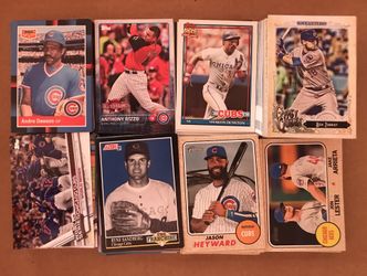 Chicago Cubs 500 baseball cards lot Rizzo Sandberg Zobrist Wood Dawson Maddux