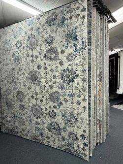 Large Abstract Floral Area Rug