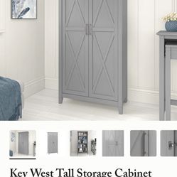 Busch Key West Tall storage Cabinet With shelves