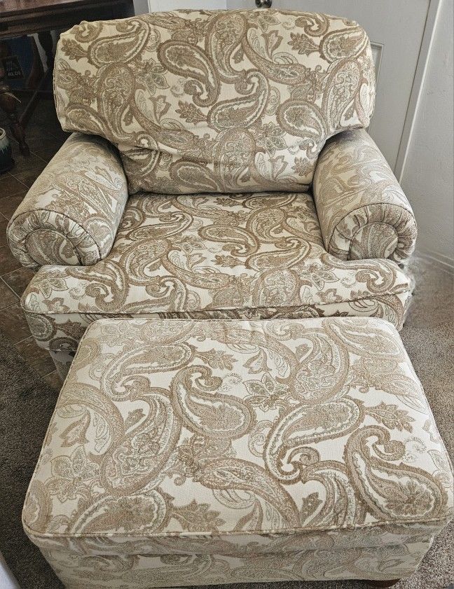 Chair & Ottoman For Sale