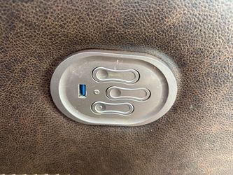 Sofa-Premium Brown Leather Dual Power Reclining Sofa Adjustable Headrest & Lumbar- Price Negotiable