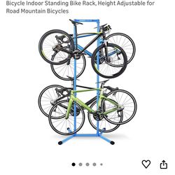 GOEHNER's 4 Bike Storage Rack Garage (Max. 240LBS), 4 Bicycle Indoor Standing Bike Rack, Height Adjustable