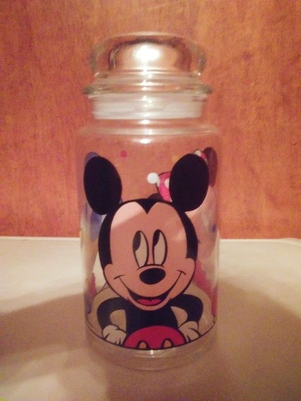 Mickey Mouse , Mini Mouse , Donald Duck Glass Cookie Jar