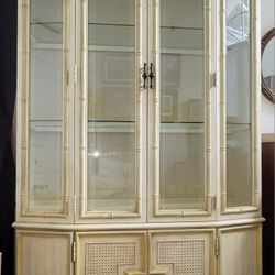 Vintage Stanley Faux Bamboo Storage/Display Cabinet 