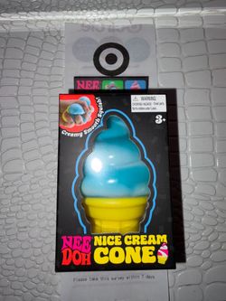 Needoh Nice Cream Ice Cream Cone Squishy Fidget Toy Blue NEW Sealed Authentic With Receipt