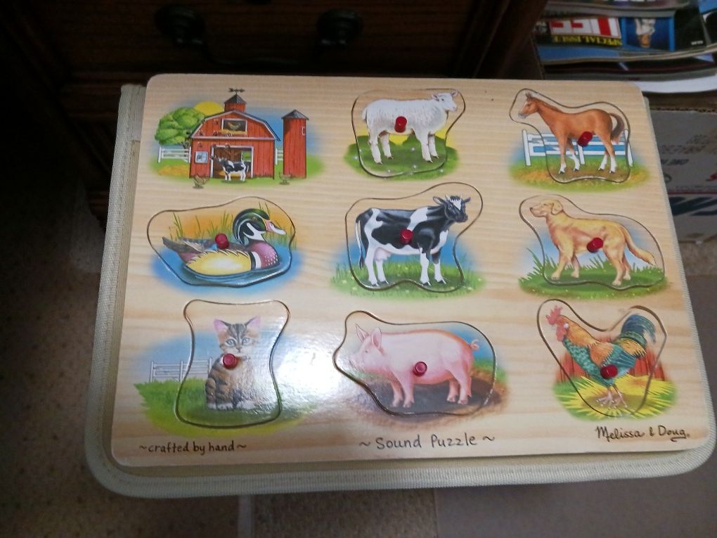Puzzle - Melissa  & Doug Sound Peg Puzzle - Farm