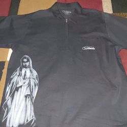 Heaven Zip Up Work Shirt Of Virgin Mary