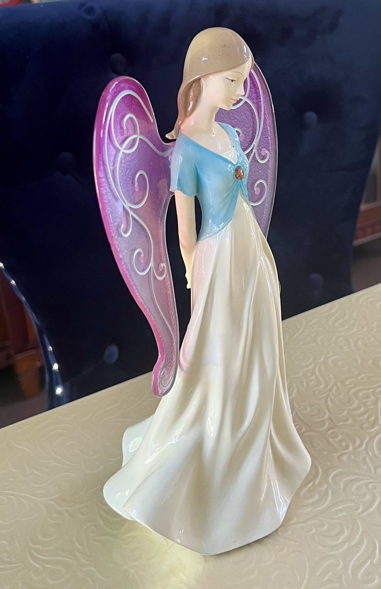 11” Angel Fairy Girl Figurine Porcelain W/ Wings