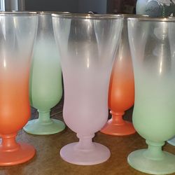 Vintage Blendo Frosted Stemmed Parfait Glasses