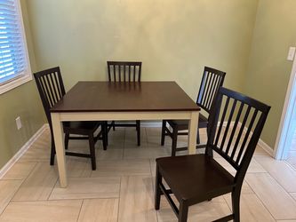 Wood table and 6 chairs