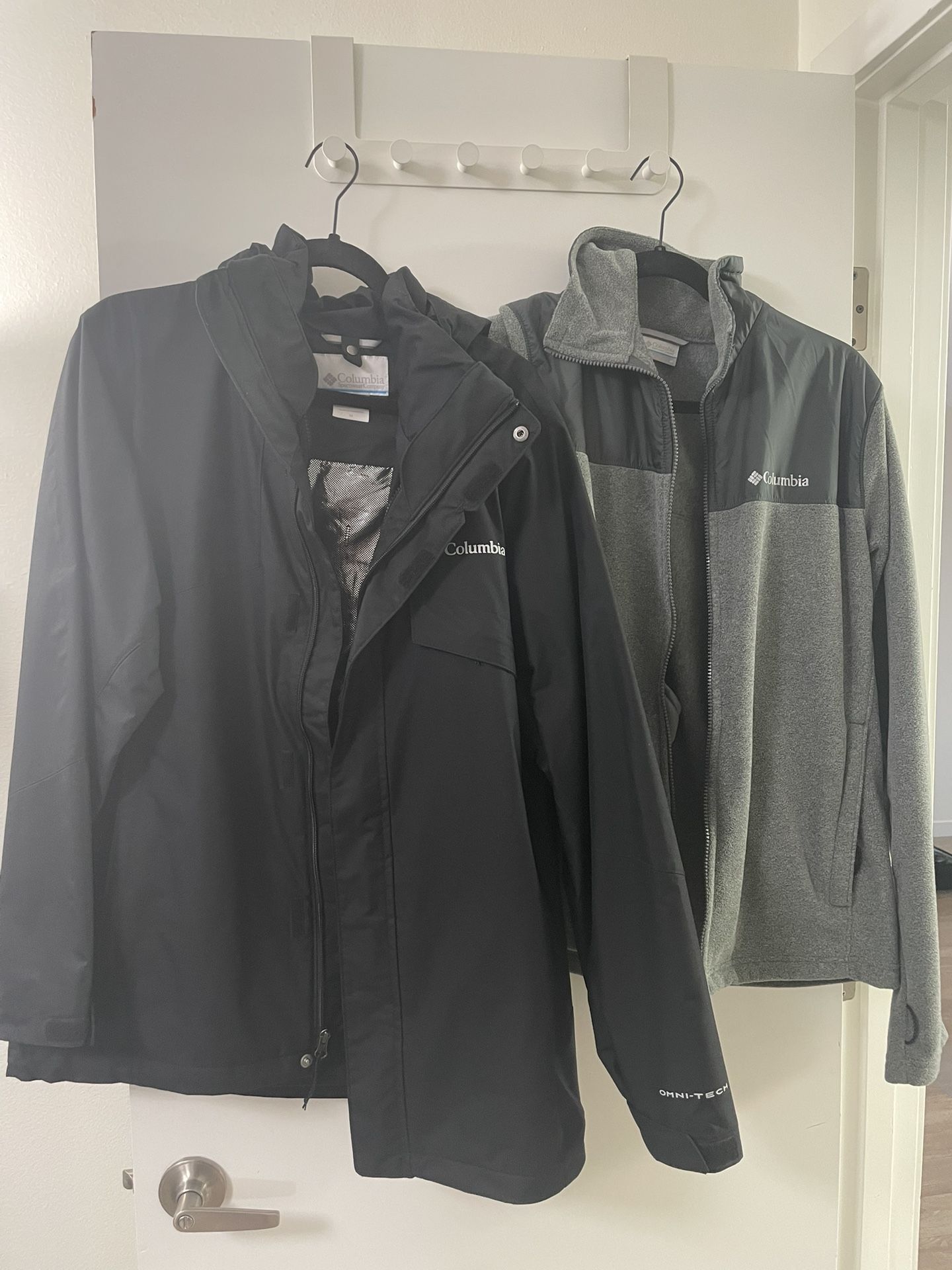 Columbia Men’s 3 In 1 Interchange Jacket Fleece Combo - Black and Gray - Medium