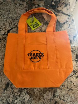 Trader Joe's Trick-or-Treat Mini Canvas Tote Bag in Orange