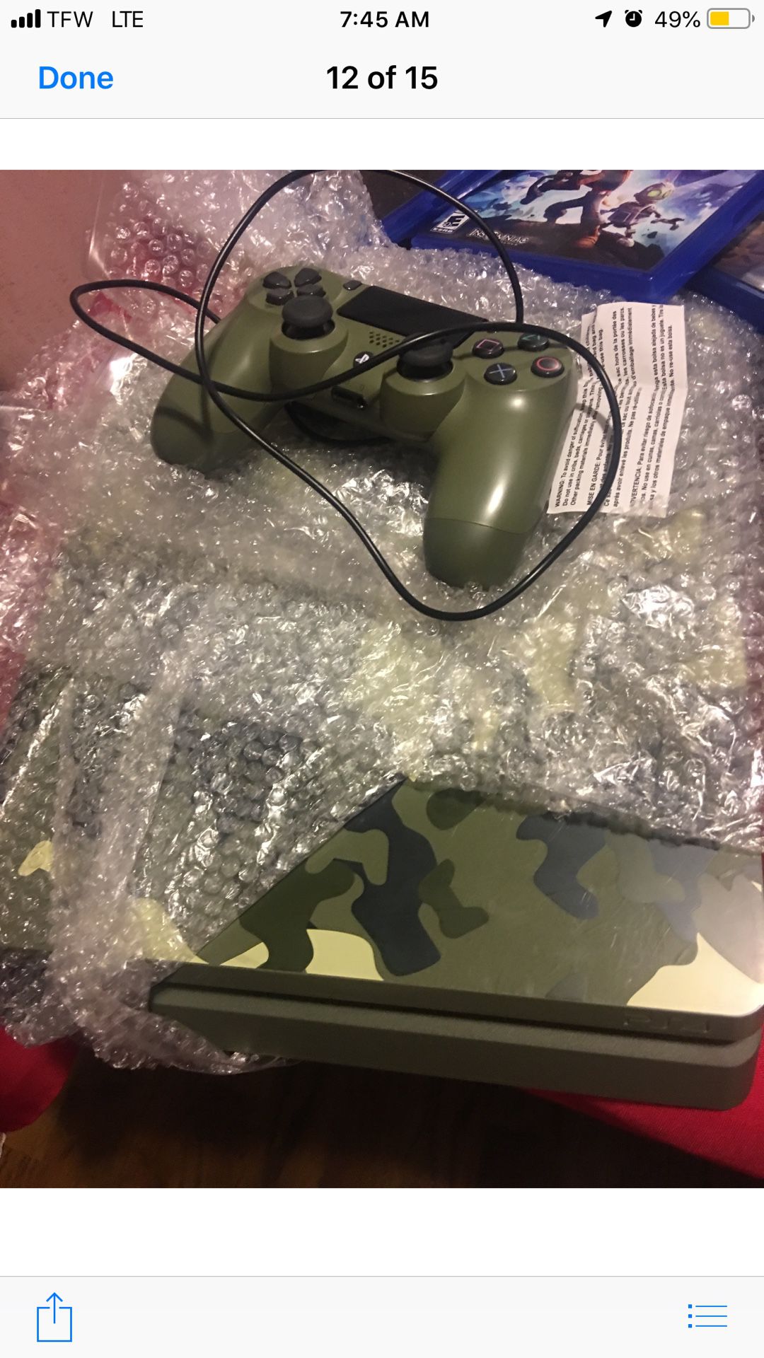 Sony Playstation 4 PS4 Slim Call of Duty: WWII Limited Edition Green Camouflage+6 Games+1 Controller+Gaming Headphones (Post Nintendo era)