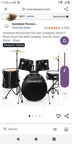 Gammon Percussion 5-Piece Full Size Drum Set