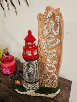 Ceramic Lighthouse Welcome Sign
