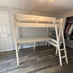 Elevated Twin Bed With Desk 