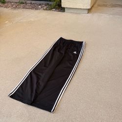 Vintage Y2K Adidas Baggy Loose Fit Track Sweatpants Black White Stripe Mens Medium