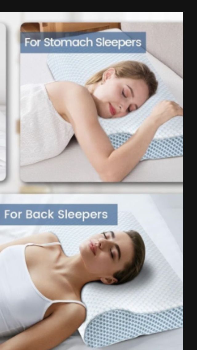 Memory Foam Bed Pillow for Sleeping, Ergonomic Cervical Contour Neck Support Orthopedic Pillow for Side Back Stomach Sleeper, Neck and Shoulder Pain