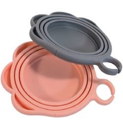 Silicone Pet Food Can Cover Lid 2 Pack Gray 