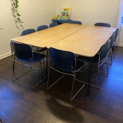 15 Blue Stacking Chairs