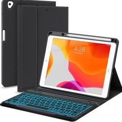 Keyboard Case for iPad 9th/8th/7th Generation 10.2 inch 2021/2020/2019, iPad Pro 10.5-inch Case with Keyboard,iPad Air 3 2019, 7 Color Backlit Removab