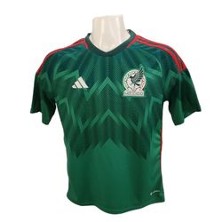 Adidas X Mexico Tri Soccer Jersey Climalite World Cup green Kids Youth Size XL Multicolored double sided with stitched Spellout  Letters  and Patchwor