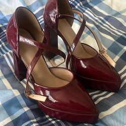 Burgundy High Heels 