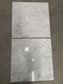 White Marble Tiles 18x18 – 25 Available – Pacific Beach Pickup  Description: Real polished white marble tiles with soft grey veining. Elegant, high-en