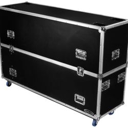 Dual 75″ Flat Screen Monitor Case with Casters
