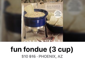 3 Cup Fondue Pot.. New $5