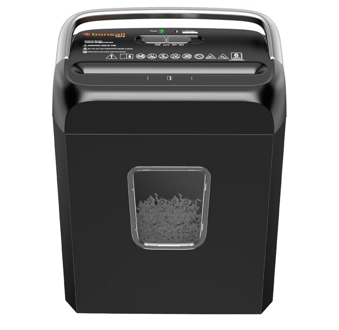 Bonsaii Paper Shredder, 3.4 Gals Wastebasket, 5-6 Sheet Crosscut Shredder for Home Use