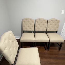 4 Upholstered Elegant Dining Chairs