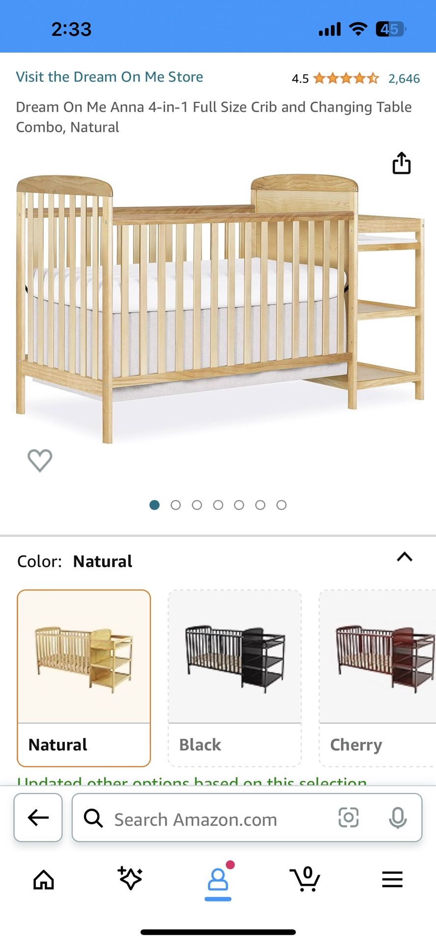 Crib and  Changing Table